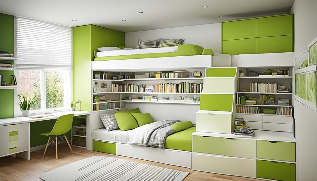 Loft bed with built-in storage