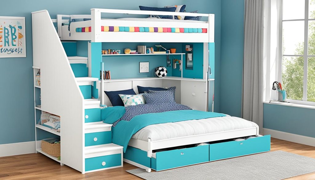 Loft bed with stairs customization options