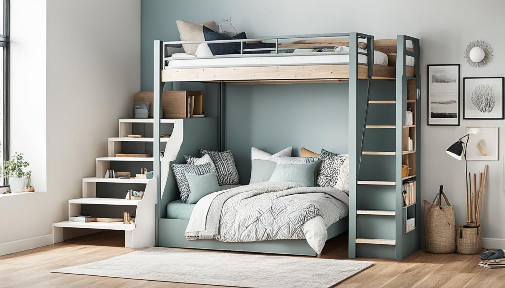 Loft bed with stairs design styles