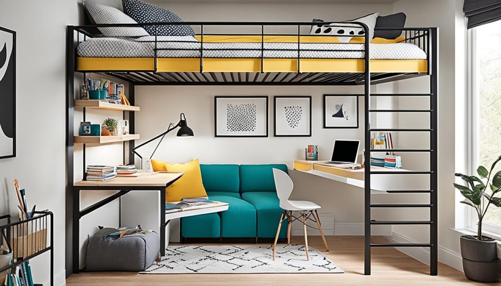 Loft bed with study nook