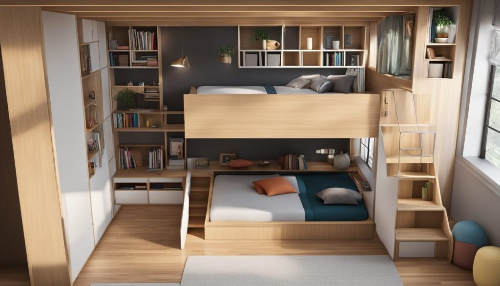 Loft beds with built-in storage