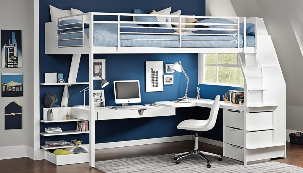 Loft beds with desk