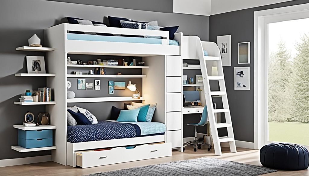 Loft beds with storage for teens