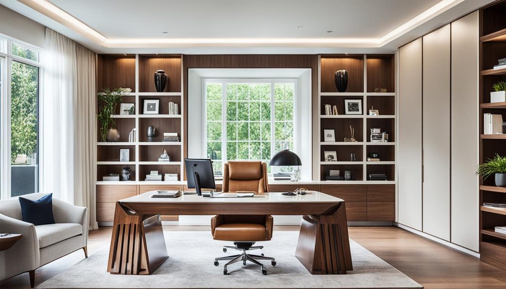 Luxury home office with ergonomic furniture