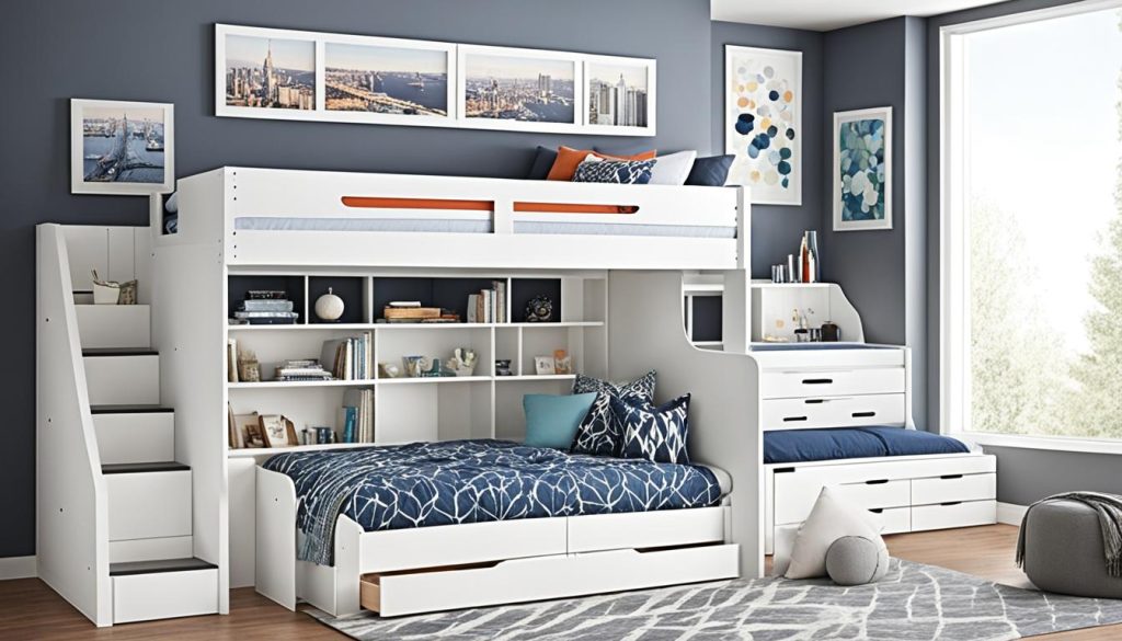 Luxury loft bed with built-in storage