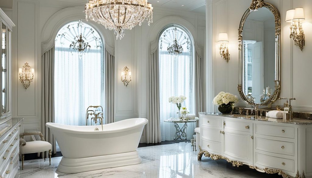 Luxury vanities with mirrored surfaces