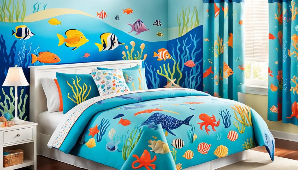 Marine life themes in bedroom decor