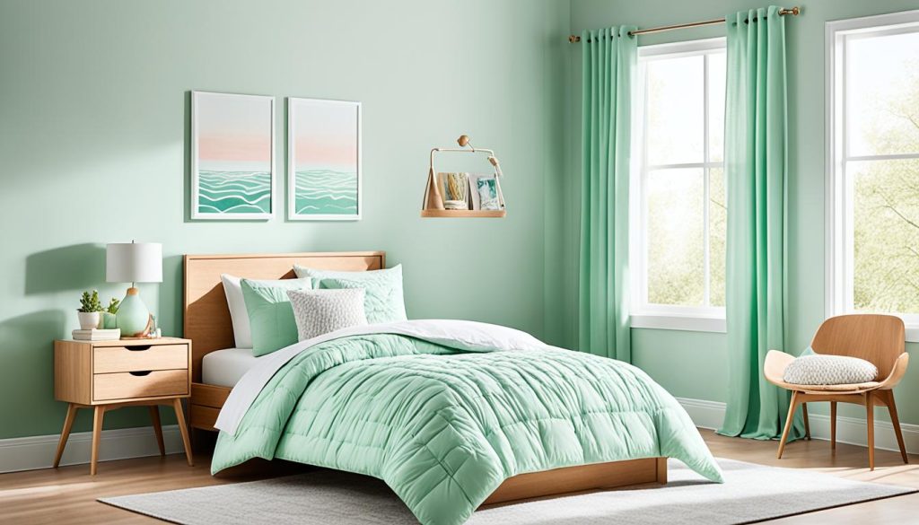 Mint green girl's bedroom decor