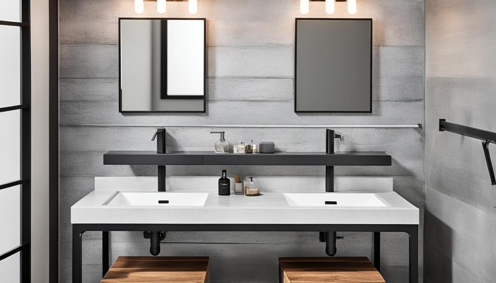 Modern industrial bathroom vanity