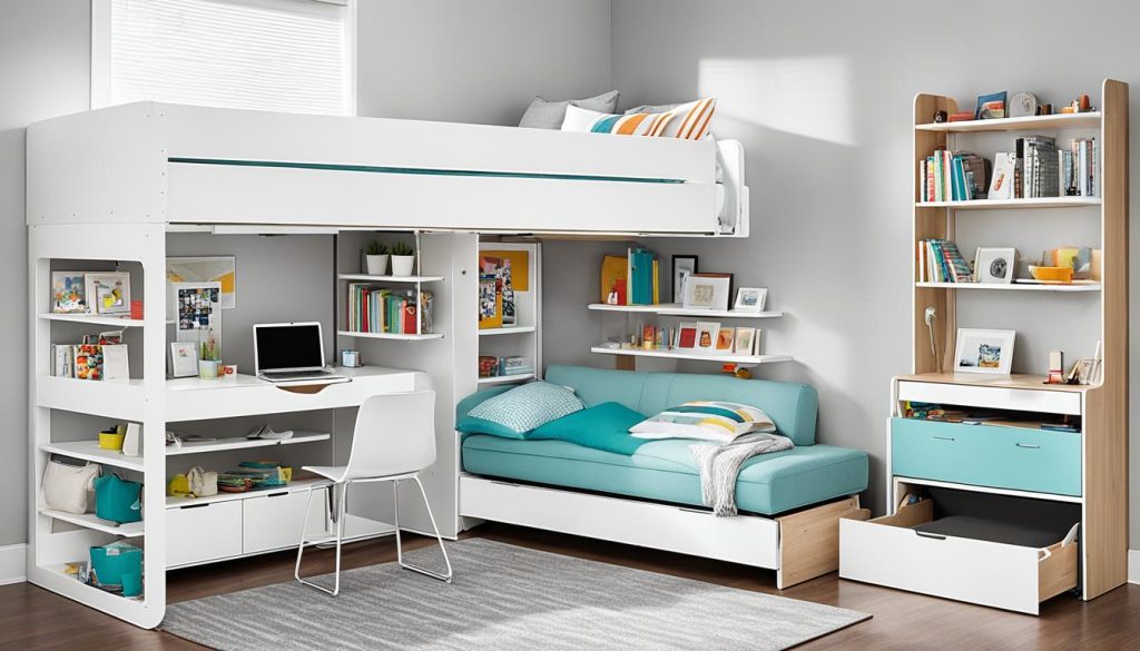 Multifunctional furniture for space-saving bed solutions