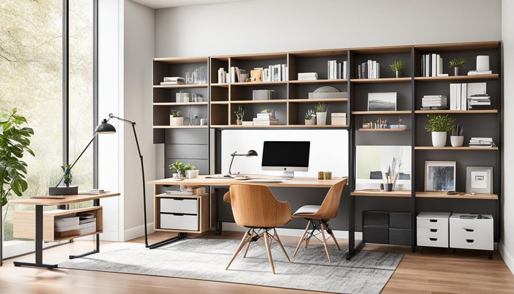 Multipurpose furniture in a home office