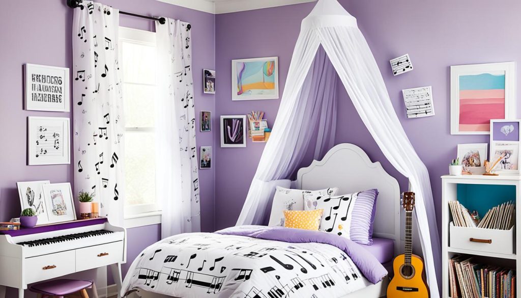 Music-themed bedroom for kids