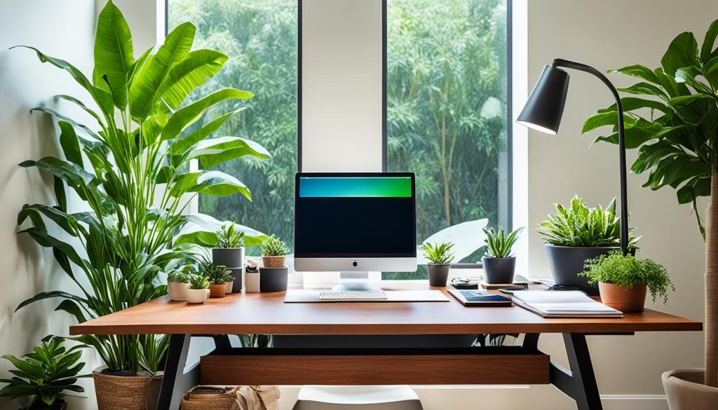 Natural elements in home office