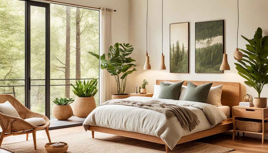 Natural fiber rugs in a bedroom