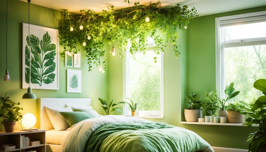 Nature-inspired lighting in teen bedroom