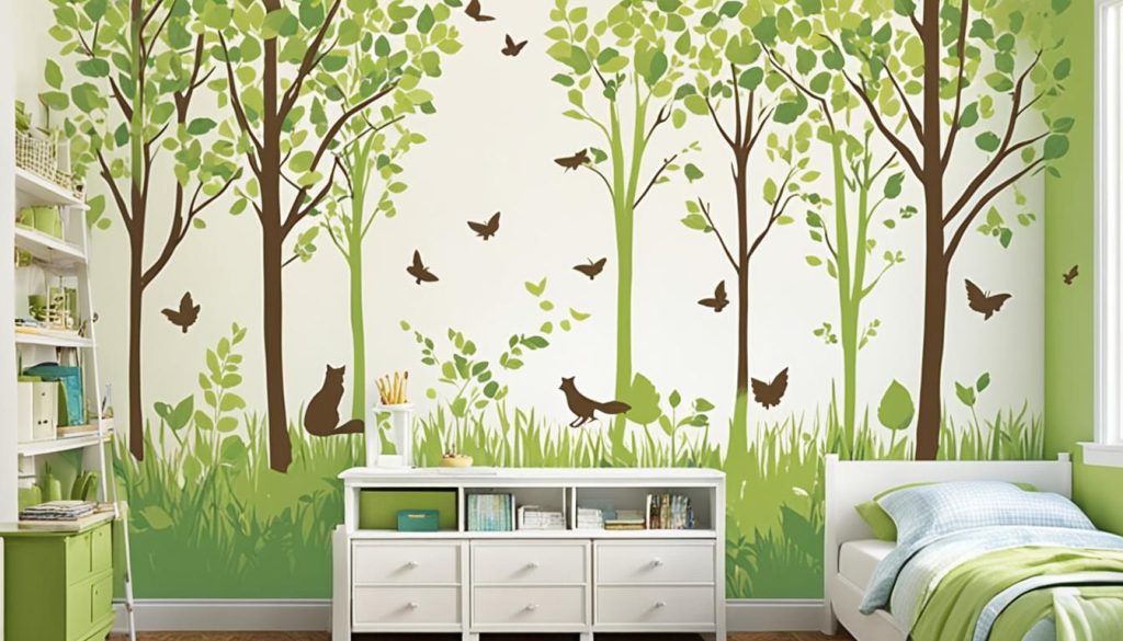 Nature-inspired wall decals for teenager's bedroom