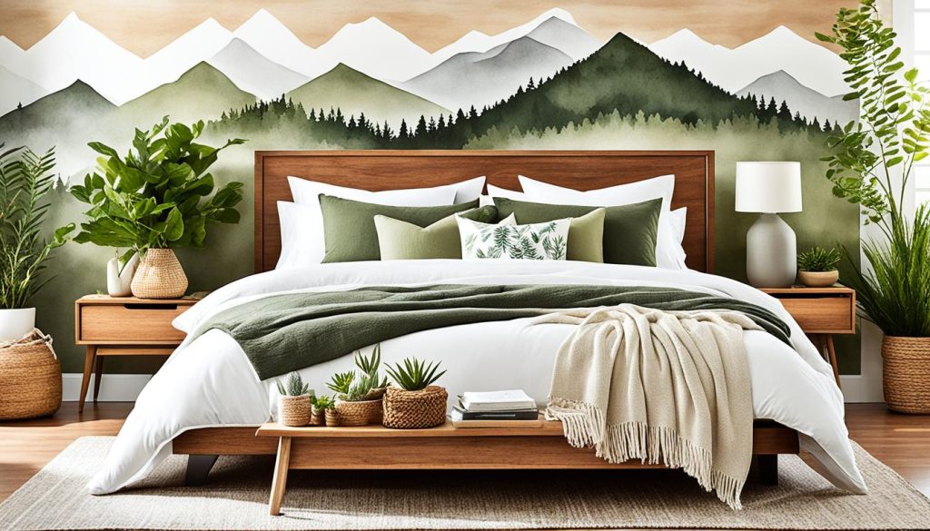 Nature-themed accessories for bedroom decor