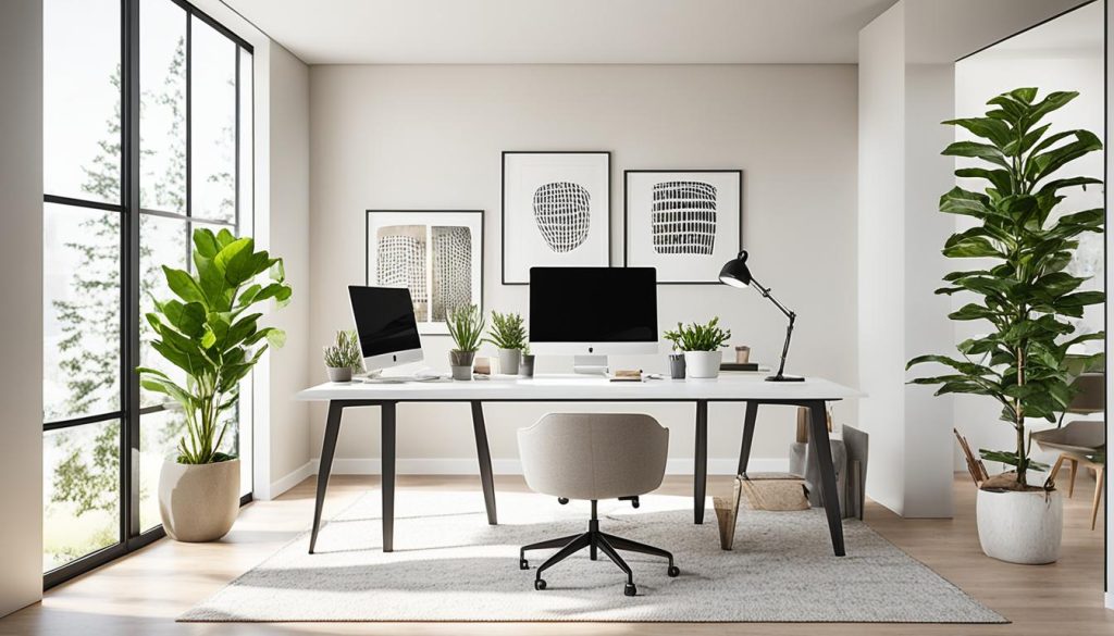 Neutral color palette in minimalist office