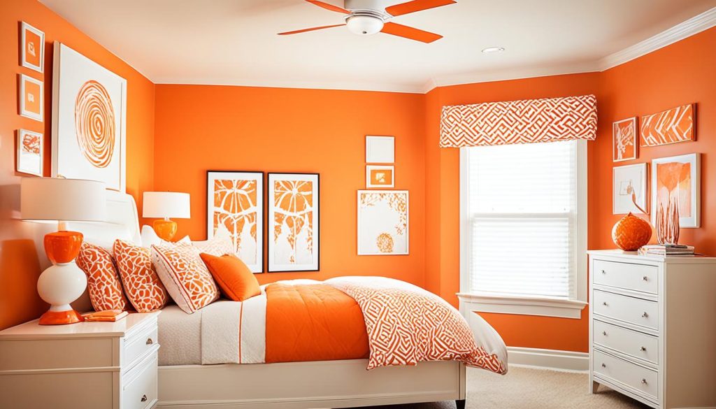 Orange bedroom design for teens