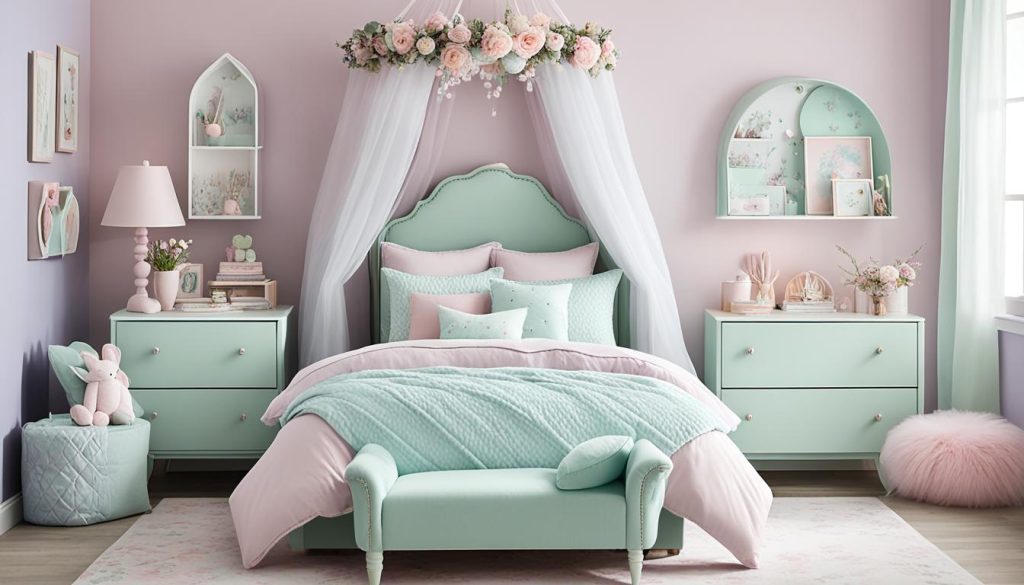 Pastel color schemes for girls' spaces