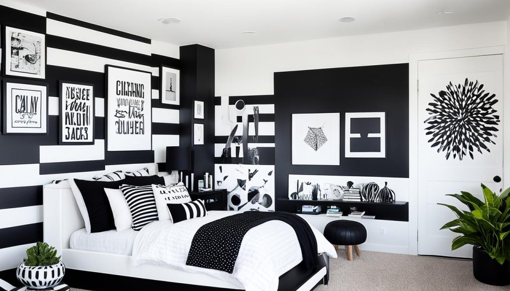 Personalized monochrome teen bedroom