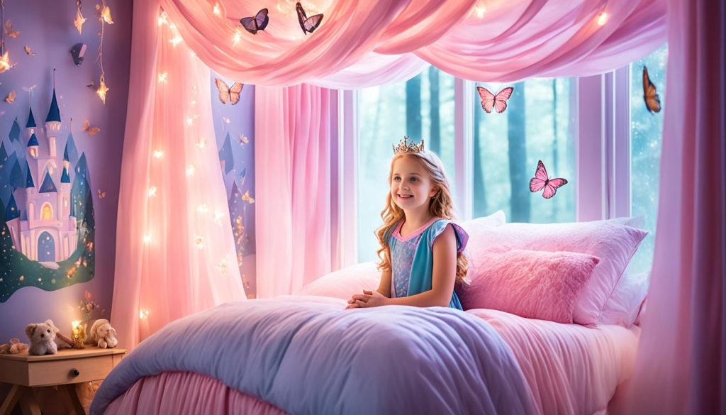 Princess canopy bed for enchanting girls' bedroom inspiration