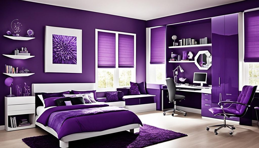 Purple teen bedroom design