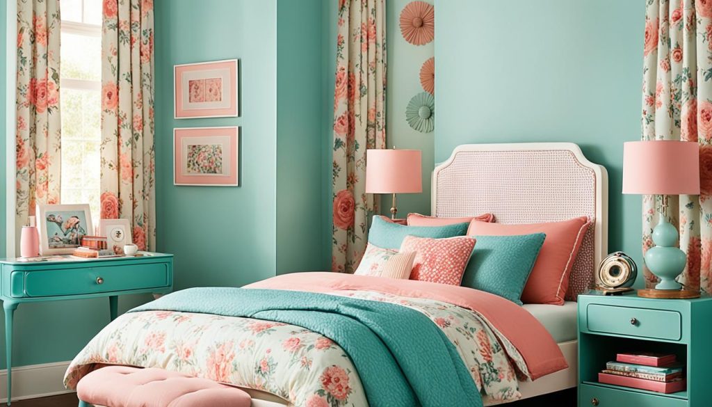 Retro color palettes for girls bedrooms