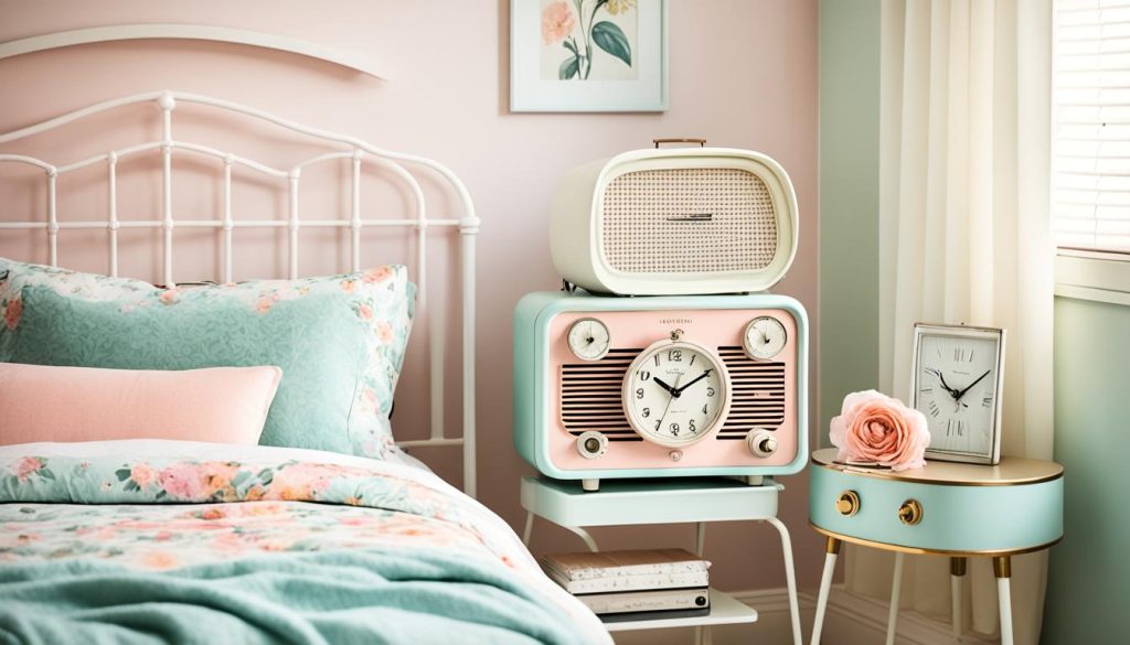 Retro furnishings in a girl's bedroom