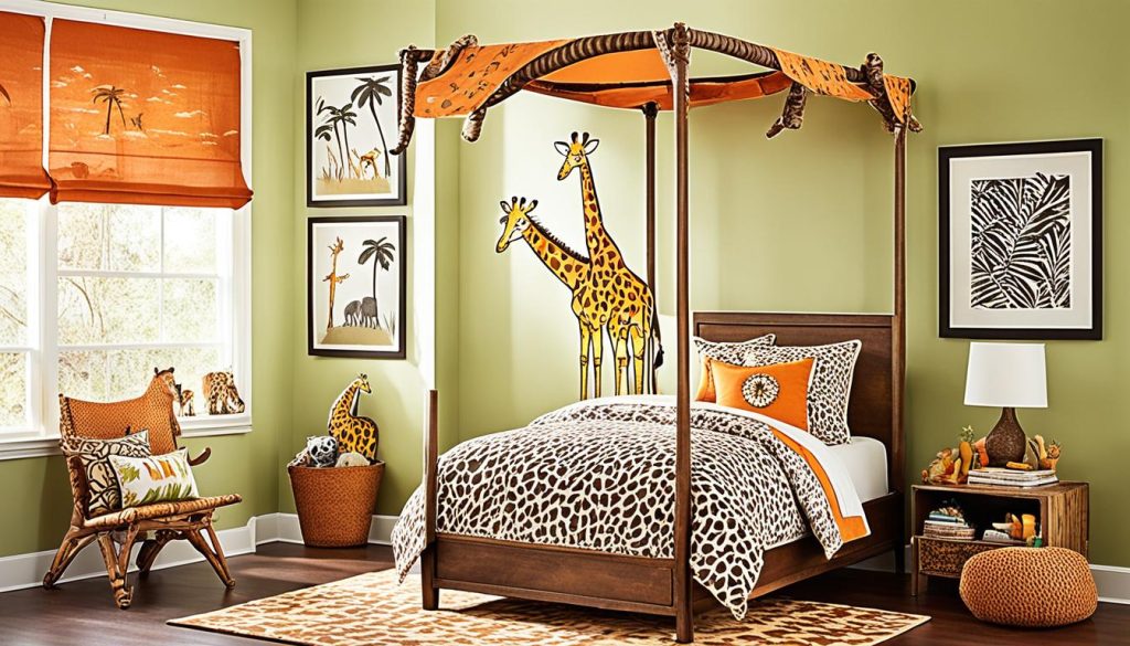 Safari-themed girls bedroom