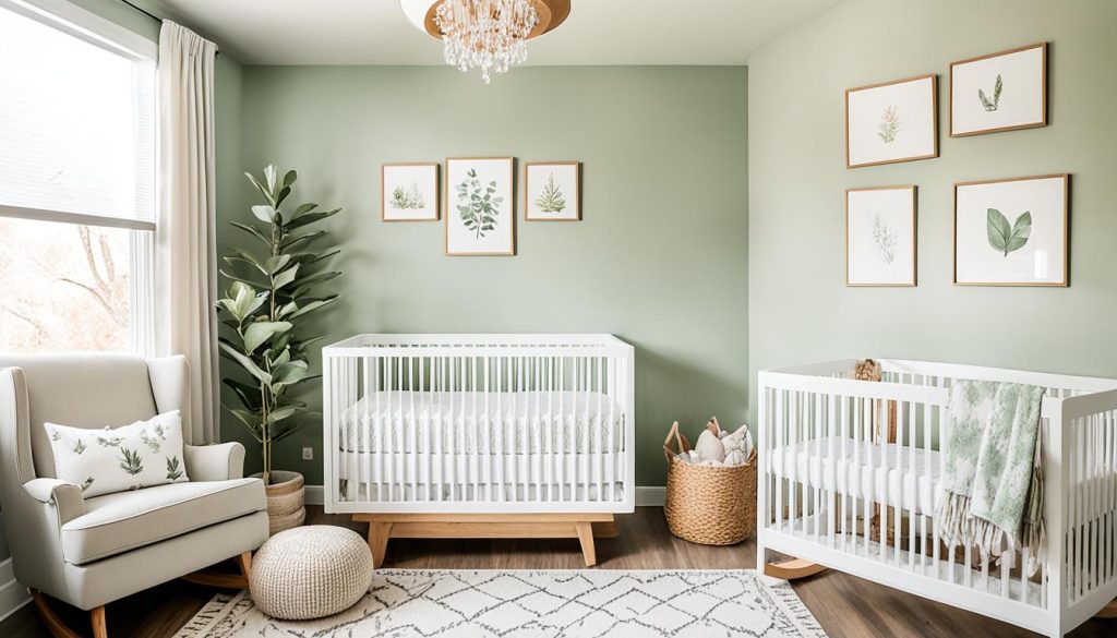 Sage green nursery design