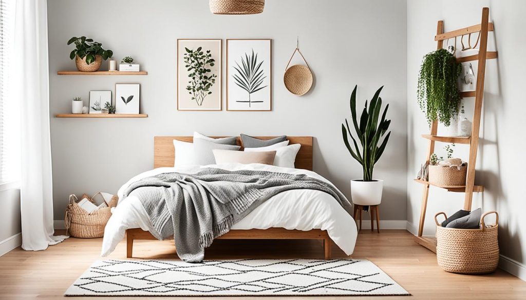 Scandinavian-inspired teen bedroom with neutral color palette