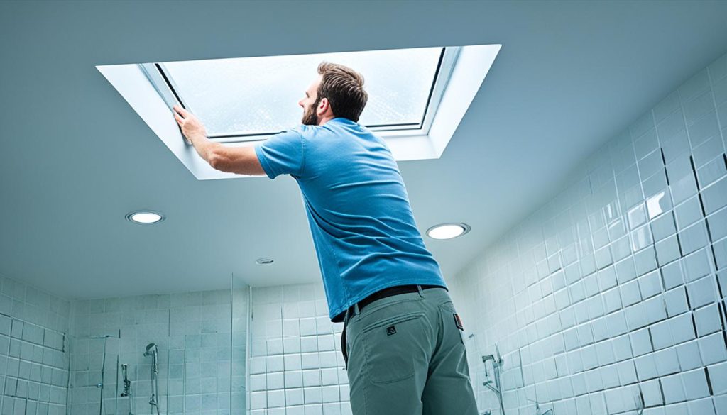 Skylight maintenance in a bathroom