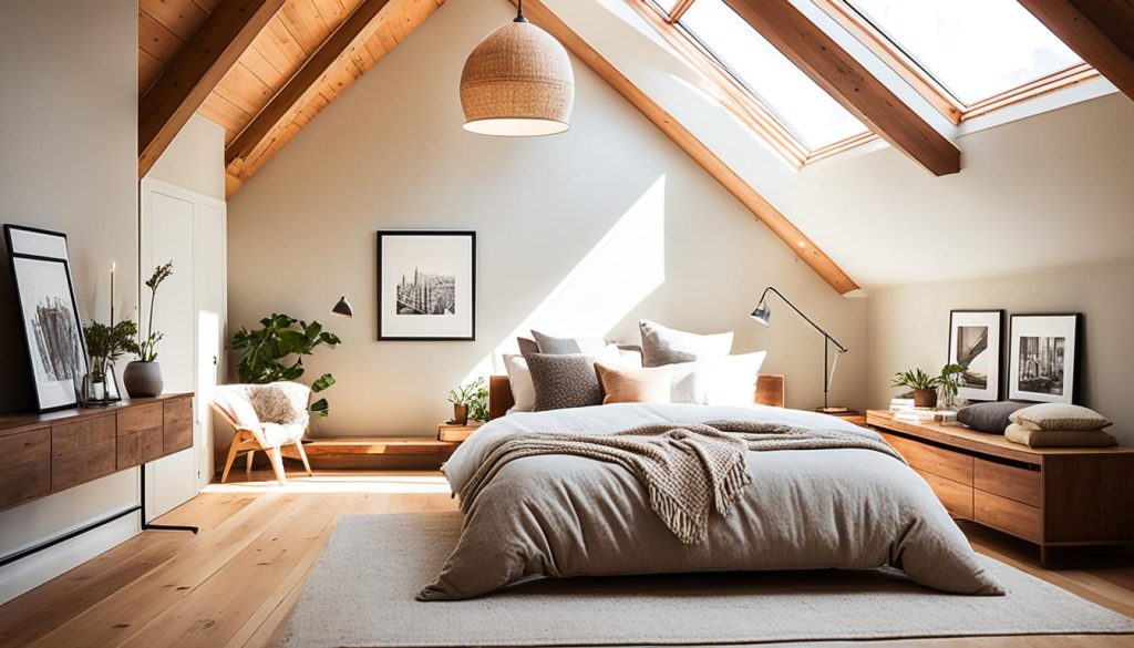 Skylights in loft bedroom