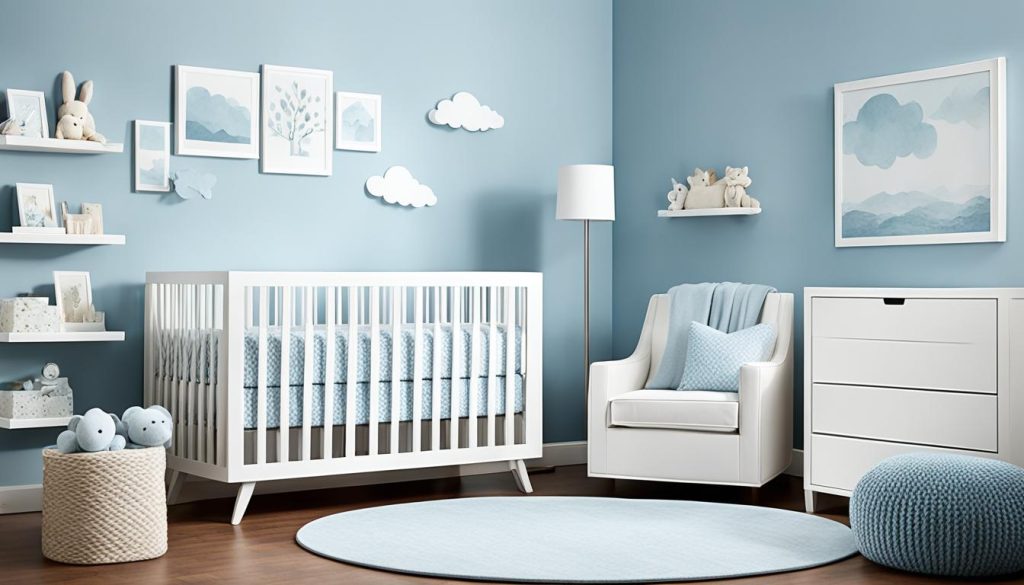 Soothing blue nursery design