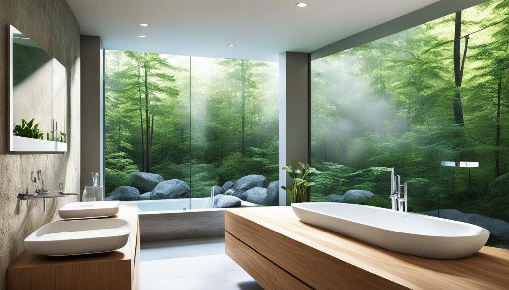 Spa-inspired bathroom with natural elements