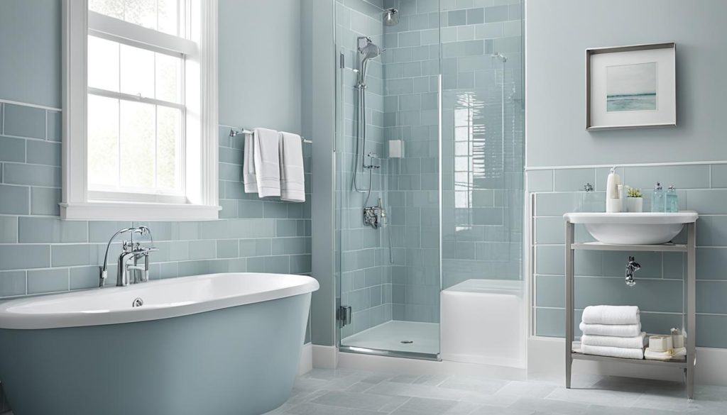 Space-enhancing colors in a small bathroom