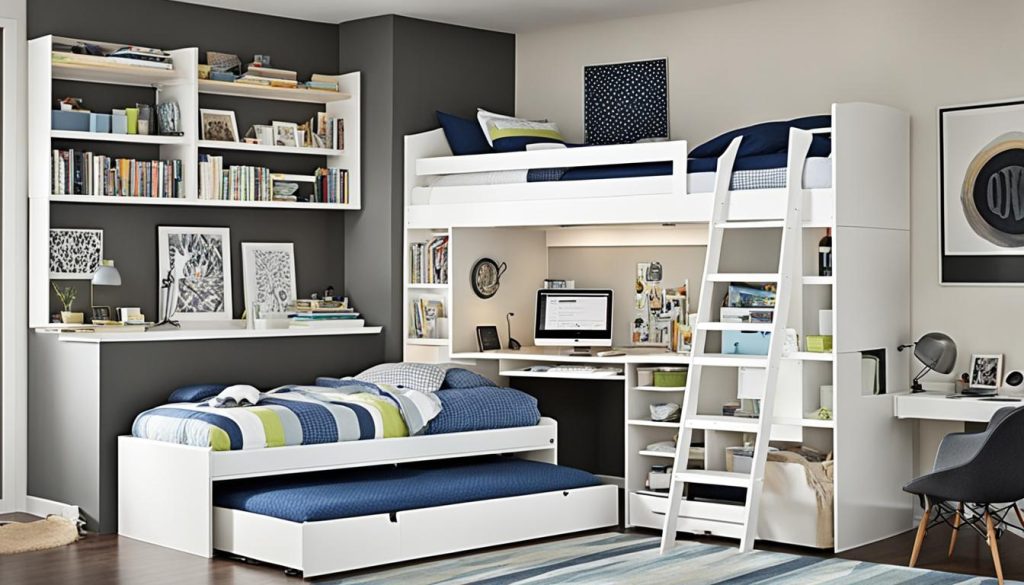 Space-saving beds for modern bedroom design