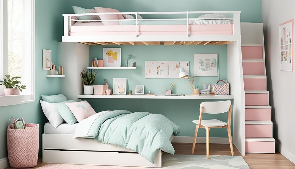 Space-saving furniture for minimalist girls' rooms