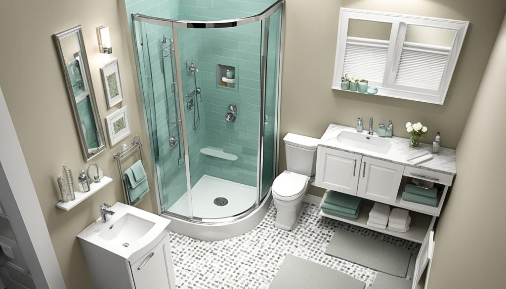 Space-saving layouts for efficient bathroom designs