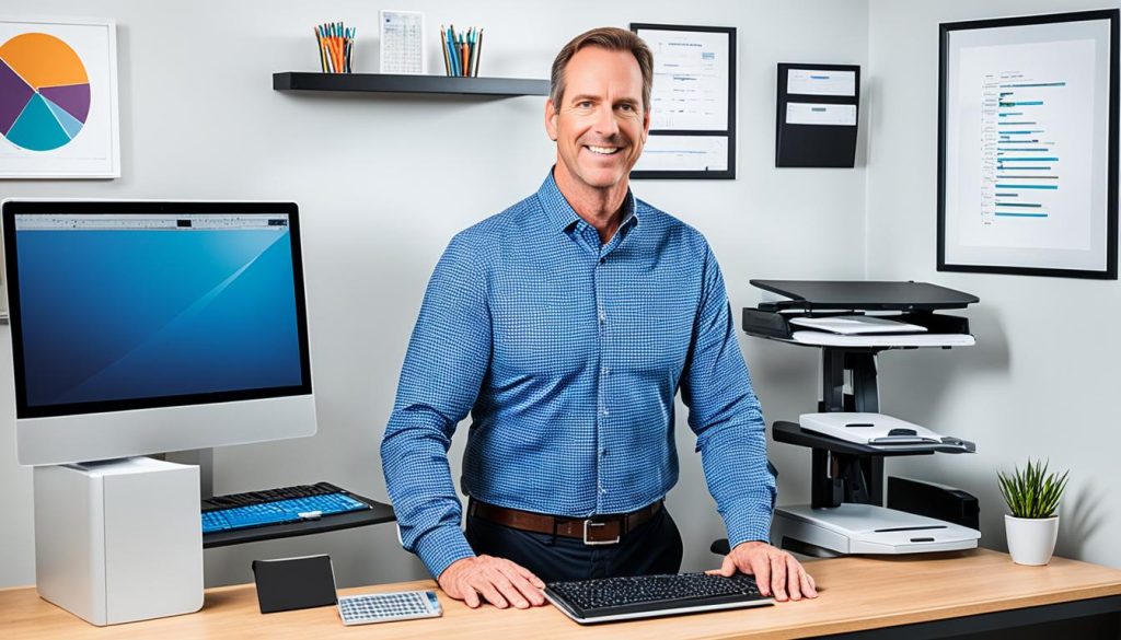 Standing desk in home office