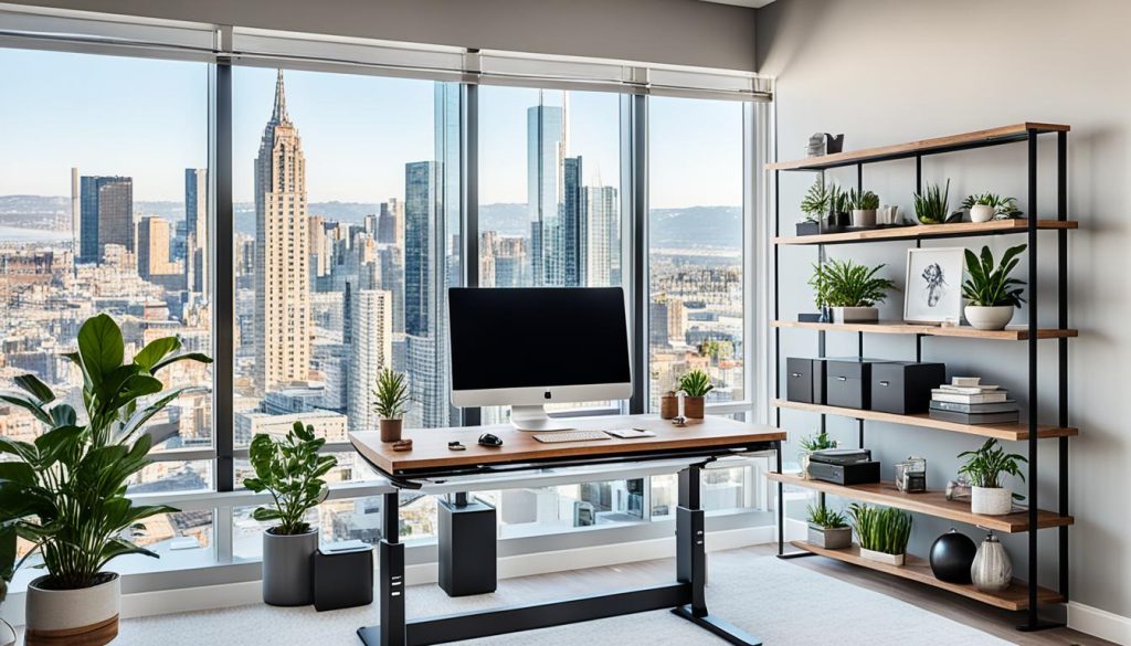 Standing desks in a luxury home office