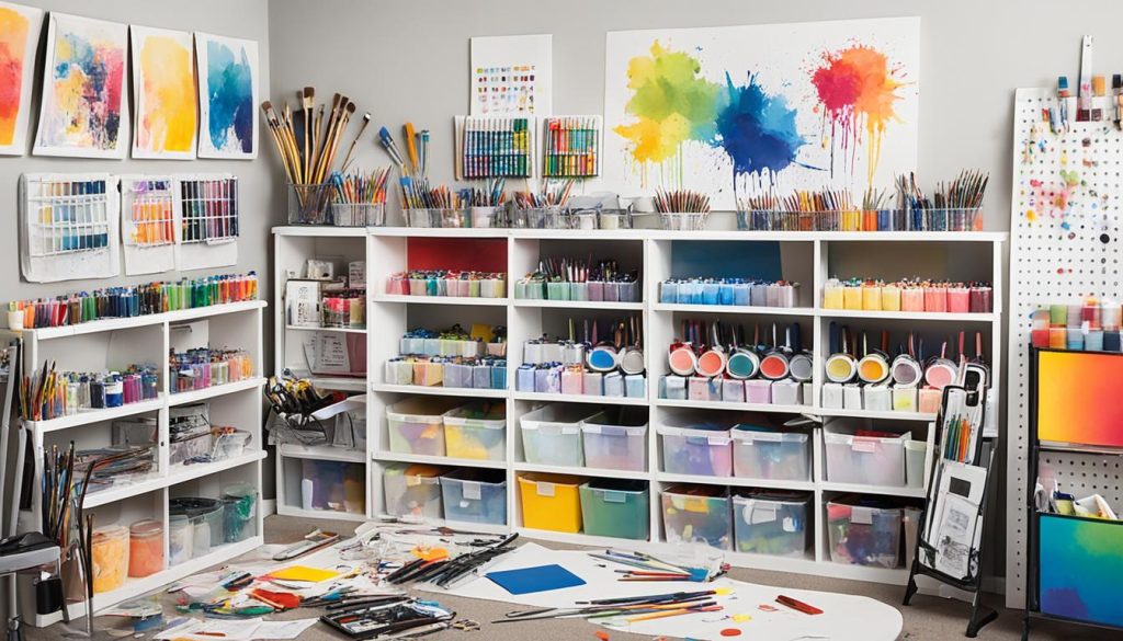 Storage solutions for art supplies in creative teen bedroom sanctuaries