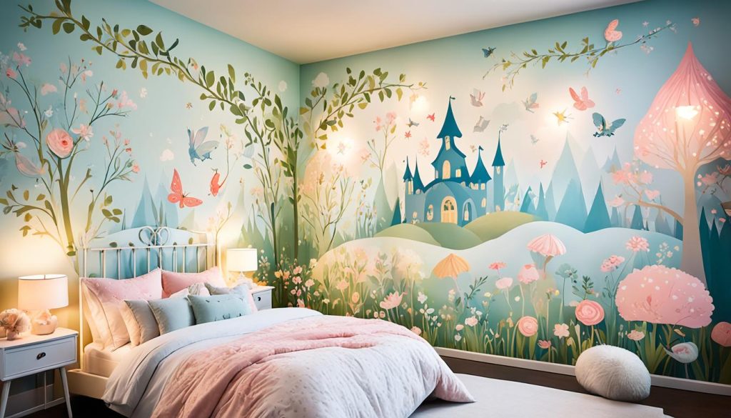 Storybook wallpapers in a magical bedroom design