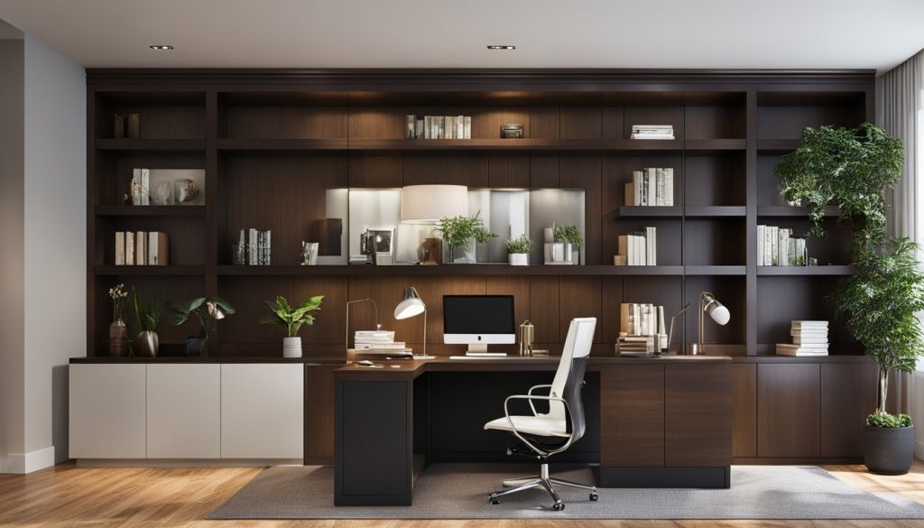 Stylish bookcase towers for home workspace