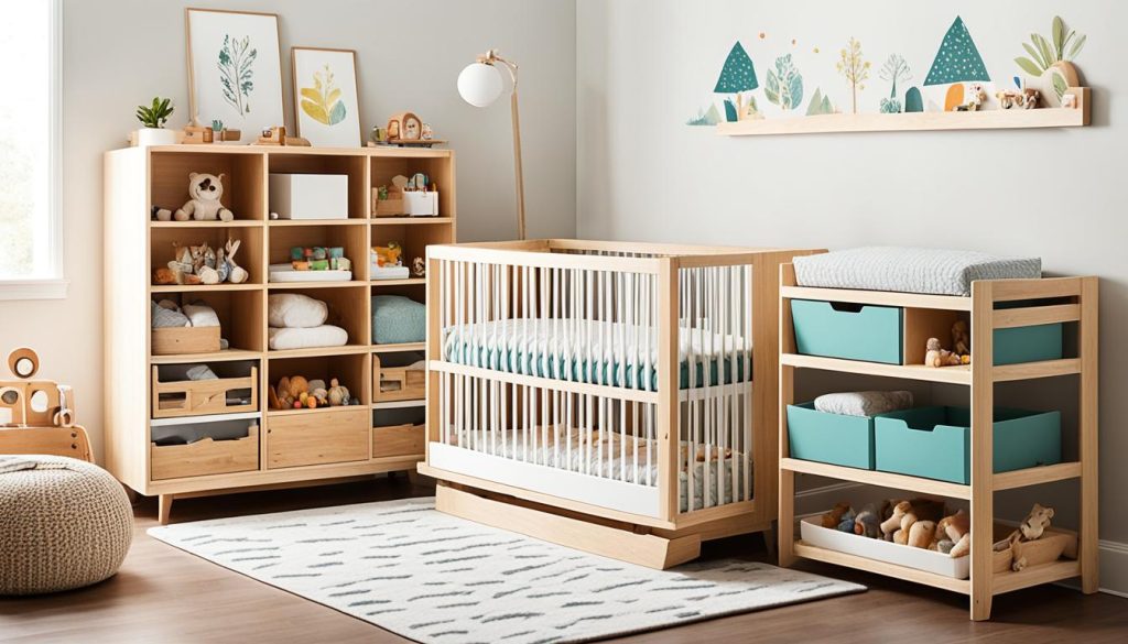 Sustainable nursery decor with convertible furniture