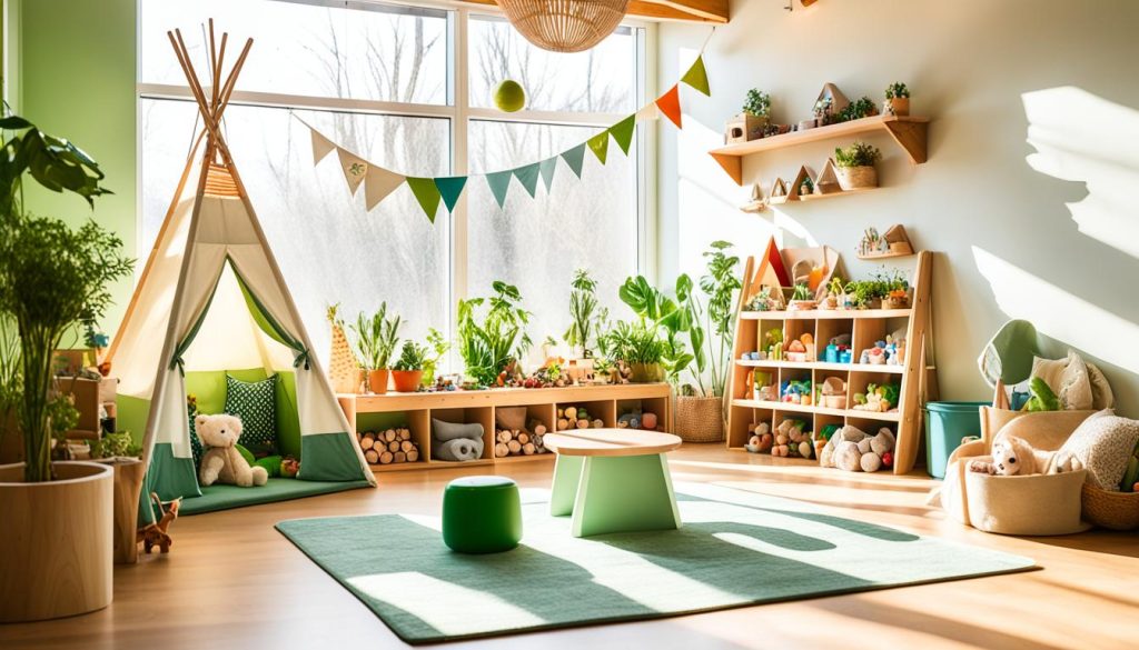 Sustainable play area for green room designs for kids