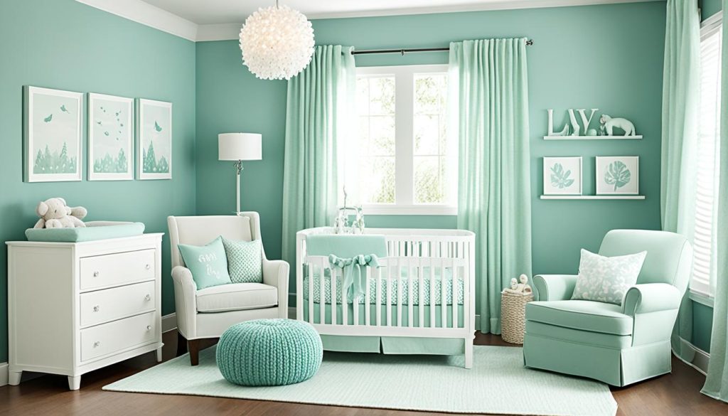 Teal and seafoam nursery palette