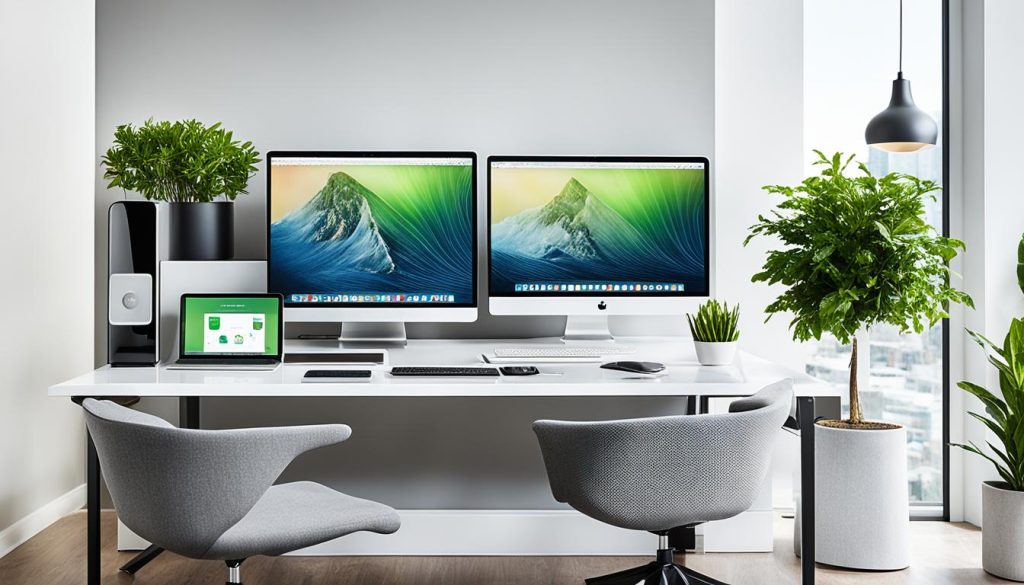 Tech integration in modern home offices