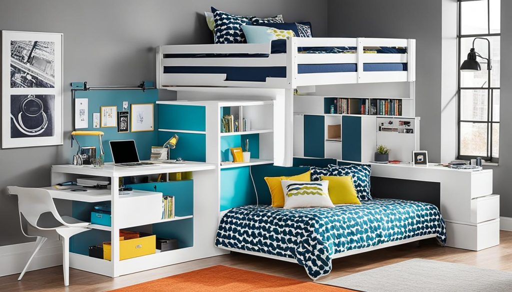 Tech storage solutions for loft beds